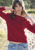 Sonya hopkins 100% pure cashmere bateau neck in garnet red