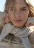 Sonya Hopkins 100% pure cashmere heavier version triangle scarf in pale marle beige