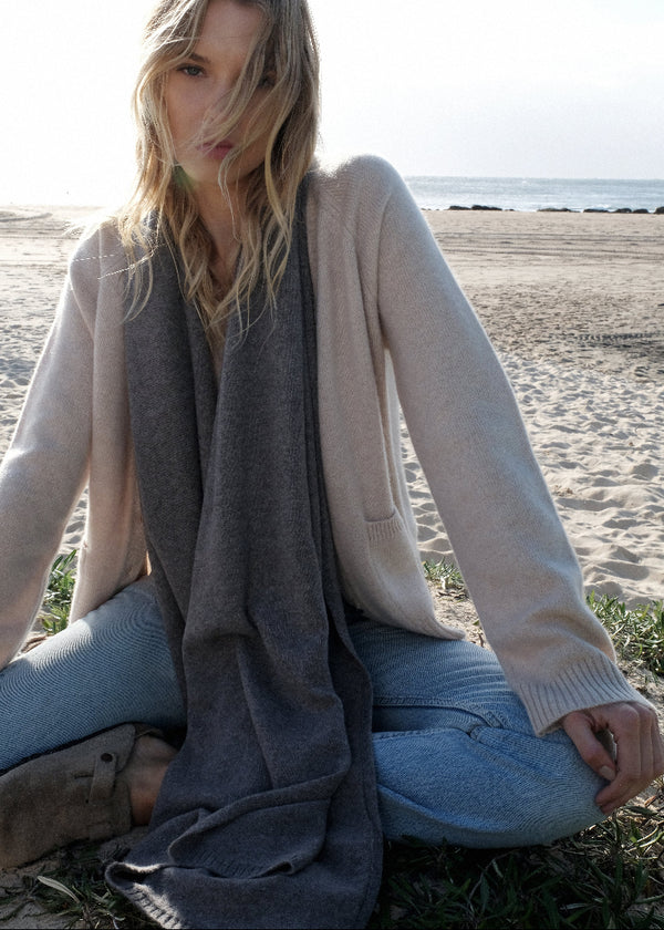 Sonya Hopkins 100% pure cashmere scarf in bison brown