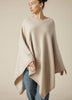 Sonya Hopkins 100% pure cashmere large poncho in pale beige marle