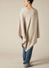 Sonya Hopkins 100% pure cashmere large poncho in pale beige marle
