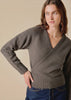 Sonya Hopkins 100% cashmere ballet wrap cardigan in bison