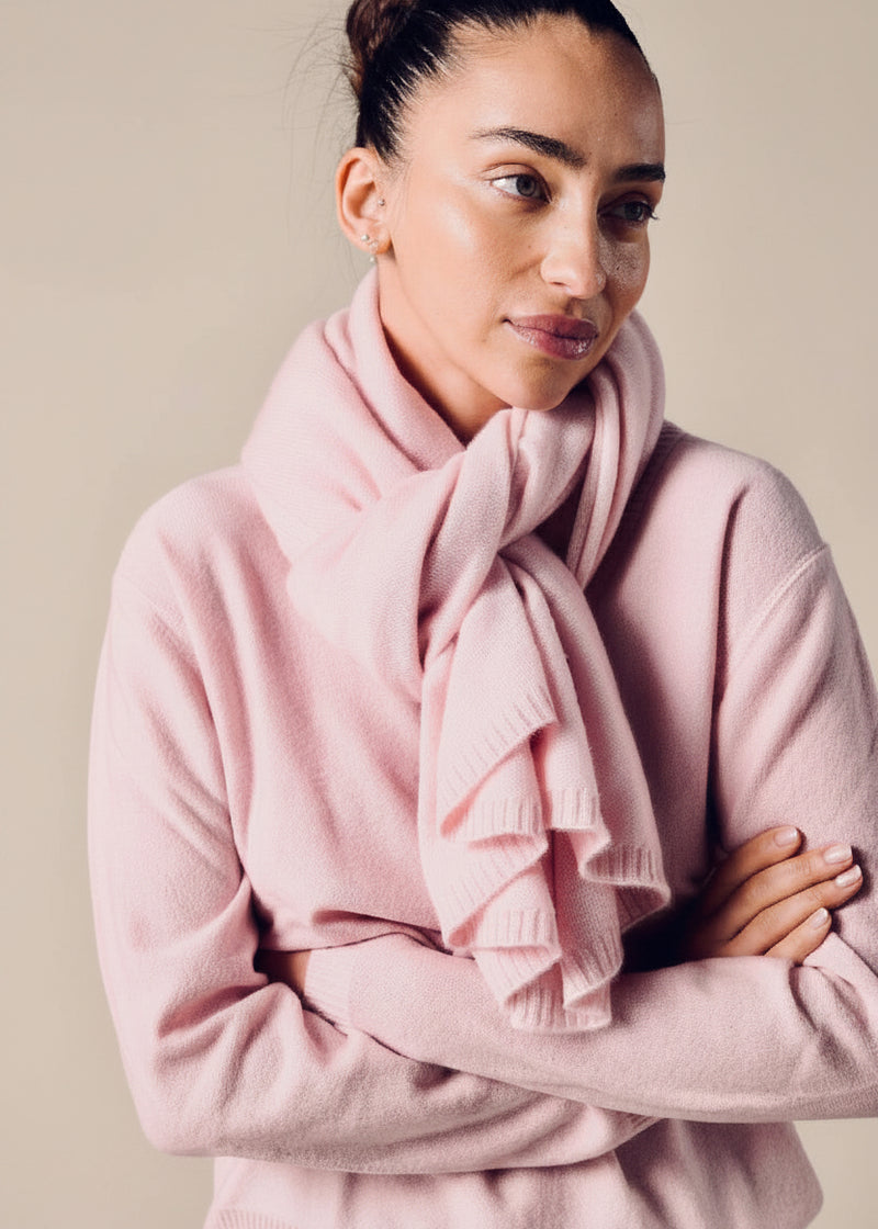 Sonya Hopkins 100% pure cashmere scarf in pretty pink