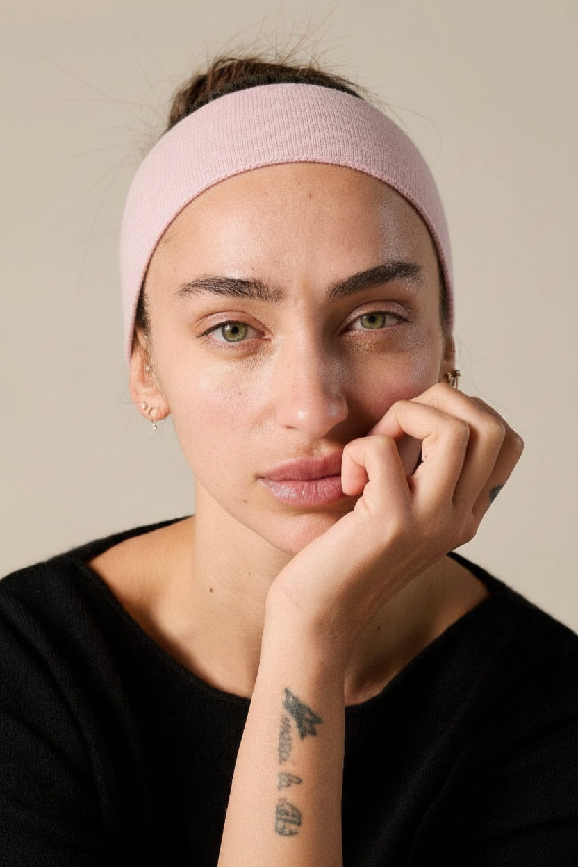Sonya Hopkins 100% pure cashmere headband in pretty pink