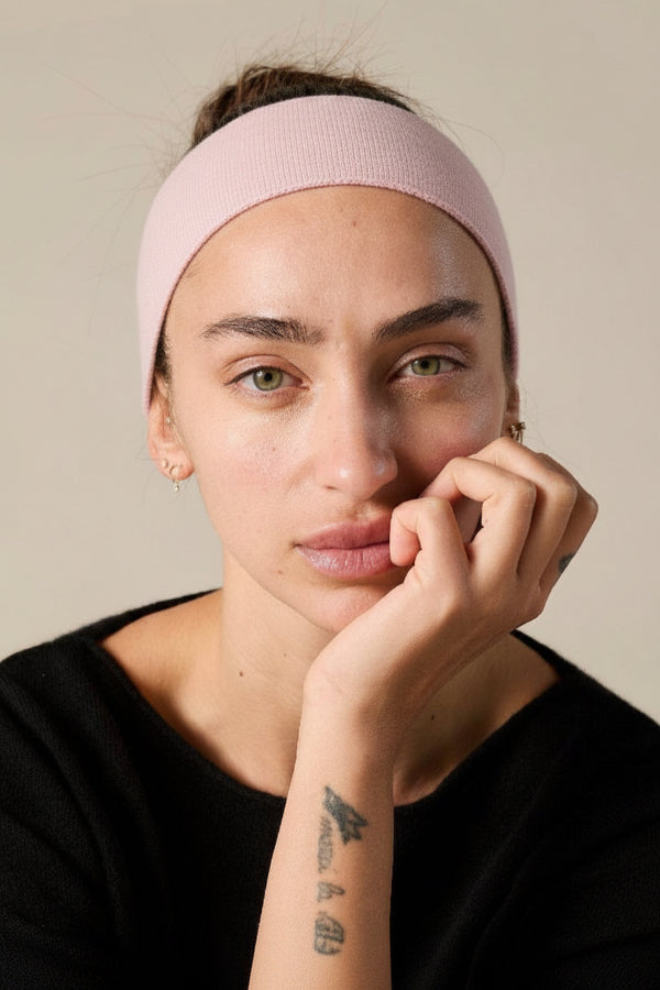 Sonya Hopkins 100% pure cashmere headband in pretty pink