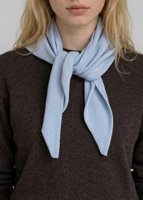 Sonya Hopkins 100% pure cashmere featherlight triangle scarf in baby blue