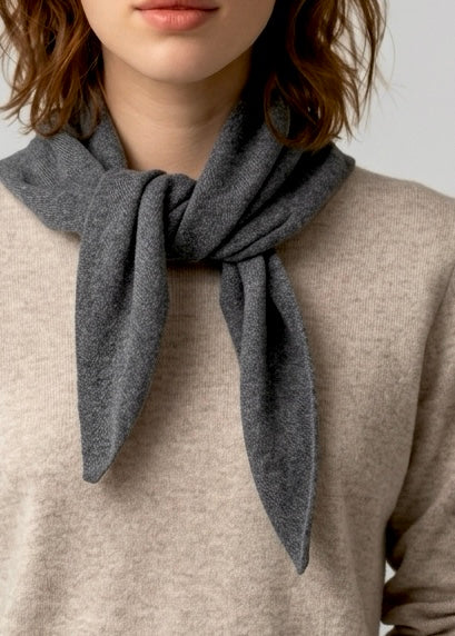 100% pure cashmere triangle scarf in charcoal