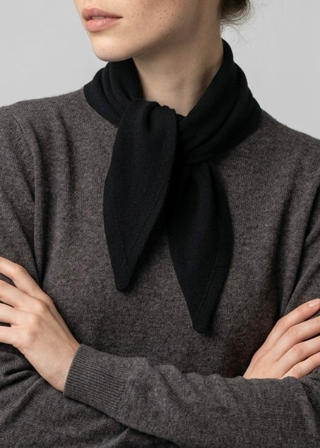 Sonya Hopkins 100% pure cashmere triangle scarf in black