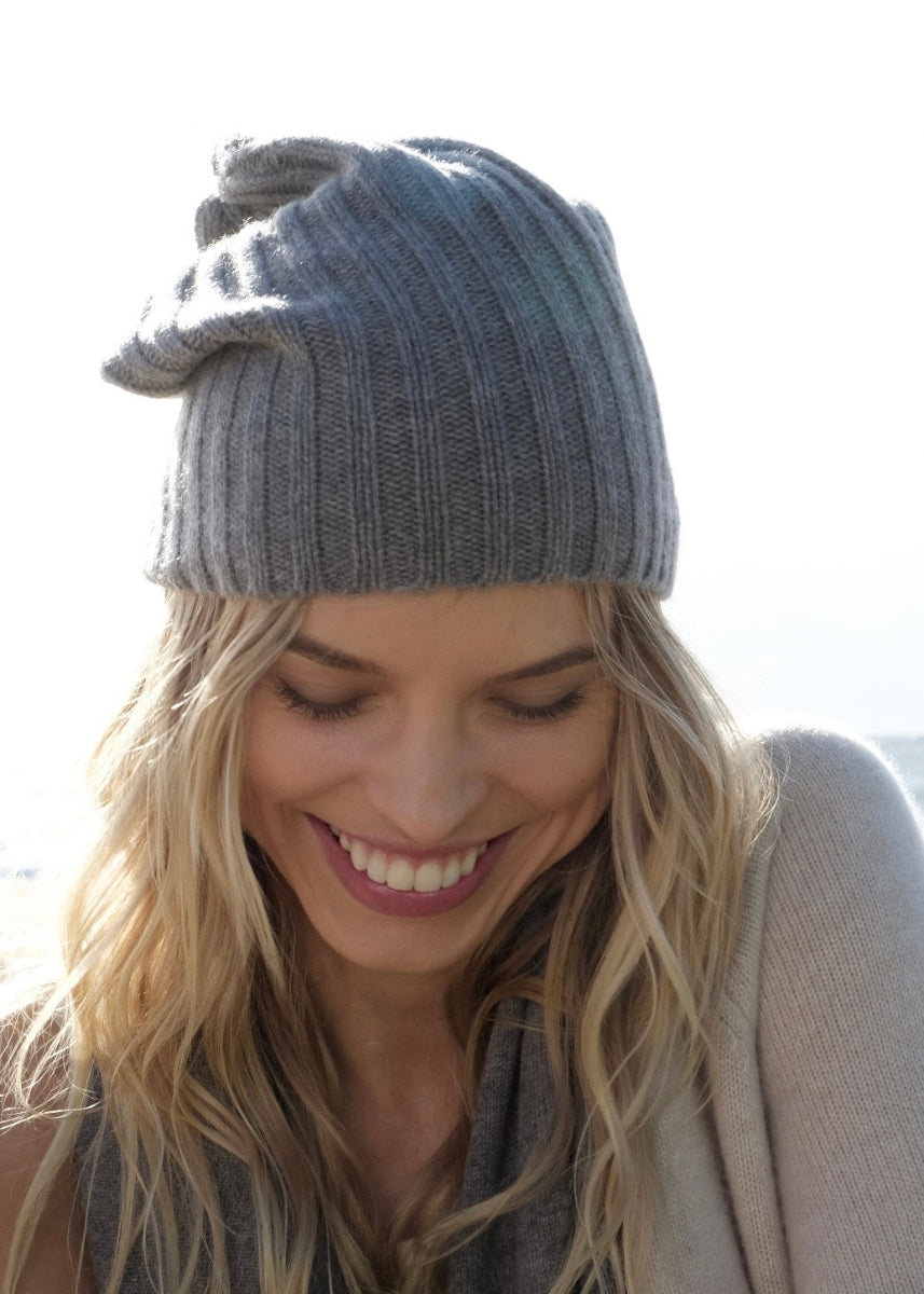 Sonya Hopkins Pure Cashmere Rib Beanie in Bison