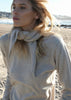 Sonya Hopkins 100% pure cashmere heavier version triangle scarf in pale marle beige