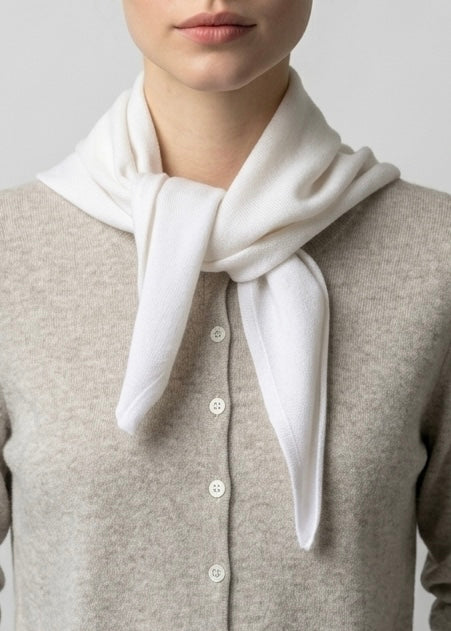 Sonya Hopkins pure cashmere triangle scarf in winter white