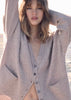 100% cashmere Ruby oversized cardigan in marle beige - sonyahopkins.com