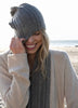Sonya Hopkins pure cashmere rib scarf in bison