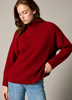 Sonya Hopkins 100% cashmere oversized knit turtleneck in garnet red