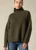 Sonya Hopkins 100% cashmere oversized knit turtleneck in khaki