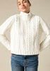 Sonya Hopkins 100% cashmere chunky hand knit cable in winter white