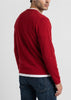 mens pure cashmere crew neck in carmine red
