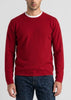 mens pure cashmere crew neck in carmine red