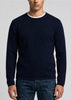 Pure cashmere mens crew neck knit in ink
