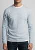 pure cashmere mens crew neck in pale marle blue