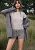 Sonya Hopkins 100% pure cashmere boyfriend cardigan in marle grey