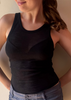 Sonya Hopkins Sydney 100% cashmere sheer tank top in black