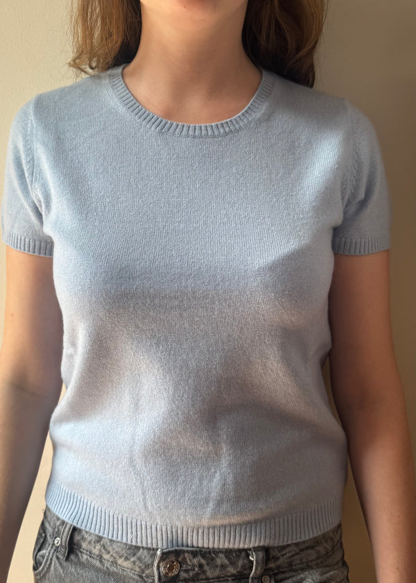 Sonya Hopkins Sydney 100% cashmere tiny t in powder blue