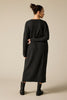 Sonya Hopkins pure cashmere knitted jumper dress in charcoal marle grey