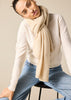 Sonya hopkins 100% pure cashmere scarf in pale marle beige