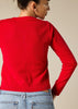 Sonya Hopkins 100% pure cashmere crew cardigan in red