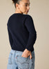 Sonya Hopkins 100% pure cashmere crew cardigan in ink