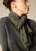Sonya Hopkins pure cashmere rib scarf in army green