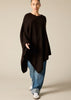 Sonya Hopkins 100% pure cashmere large poncho in dark chocolate brown
