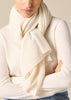 100% pure cashmere scarf in winter white - sonyahopkins.com