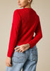 Sonya Hopkins 100% pure cashmere crew cardigan in red