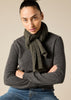 Sonya Hopkins pure cashmere rib scarf in army green