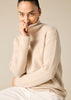 Pure Cashmere Frankie Relaxed Turtleneck in Pale Marle Beige - sonyahopkins.com
