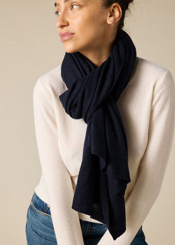 Sonya Hopkins 100% Pure Cashmere scarf in dark ink