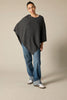 Sonya Hopkins 100% pure cashmere small poncho in charcoal marle grey