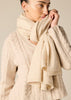 Sonya hopkins 100% pure cashmere scarf in pale marle beige