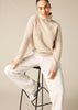 Pure Cashmere Frankie Relaxed Turtleneck in Pale Marle Beige - sonyahopkins.com