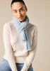 Sonya Hopkins pure cashmere  rib scarf in pale marle blue