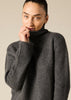 Sonya Hopkins Pure Cashmere Frankie Relaxed Turtleneck in Charcoal Marle Grey