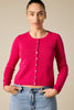 Sonya Hopkins 100% pure cashmere crew cardigan in hot pink