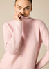 Pure cashmere boxy relaxed funnel neck knit in prettiest pink - sonyahopkins.com