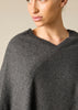 Sonya Hopkins 100% pure cashmere small poncho in charcoal marle grey