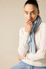 Sonya Hopkins pure cashmere  rib scarf in pale marle blue