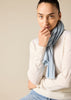 Sonya Hopkins pure cashmere  rib scarf in pale marle blue