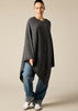 Sonya Hopkins 100% pure cashmere large poncho in dark charcoal marle grey
