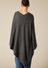 Sonya Hopkins 100% pure cashmere large poncho in dark charcoal marle grey